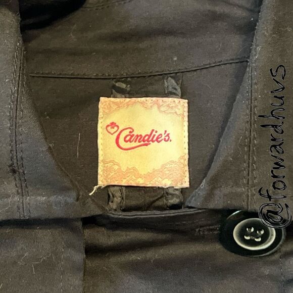 Candies Black Dress Coat -NO Belt - Approximate Size 10 - Measurements - Picture 6 of 9